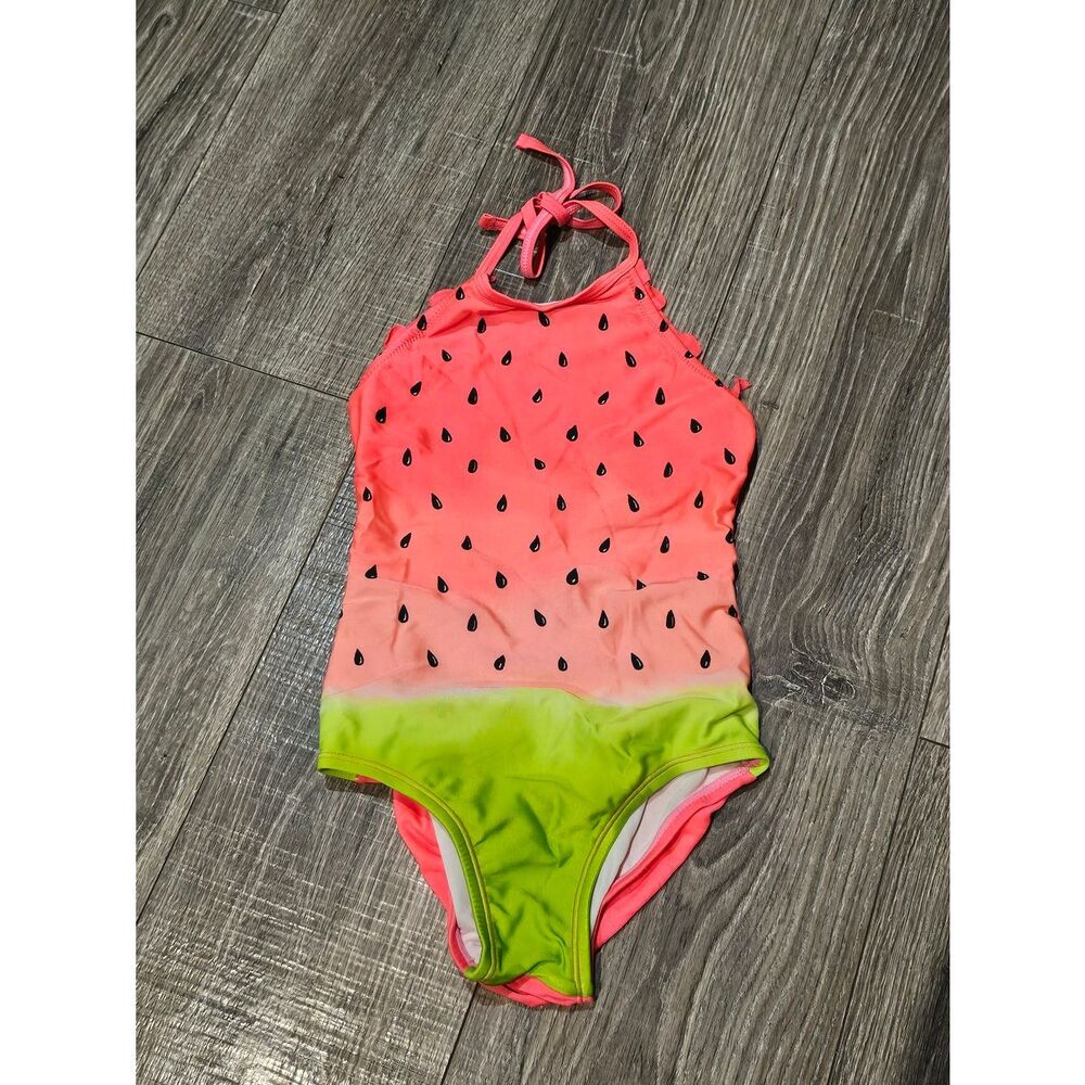 Girls Cat & Jack One Piece Swimsuit Size 6 Watermelon Print